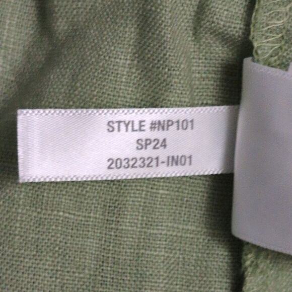 Madewell Green Sleeveless V Neck Zip Back Linen Dress Style NP101 Size XS - Picture 9 of 11